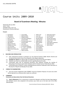 Course Units 2009‐2010    Board of Examiners Meeting ‐ Minutes  : 