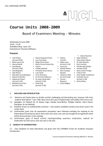   Course Units 2008‐2009  Board of Examiners Meeting - Minutes Present: 