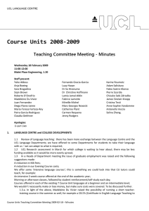 Course Units 2008‐2009  Teaching Committee Meeting - Minutes