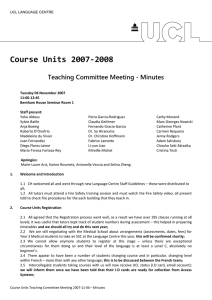 Course Units 2007‐2008  Teaching Committee Meeting - Minutes