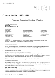Course Units 2007‐2008  Teaching Committee Meeting - Minutes