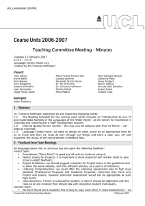 Course Units 2006-2007 Teaching Committee Meeting - Minutes