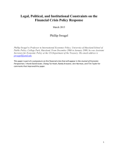 Legal, Political, and Institutional Constraints on the Financial Crisis Policy Response