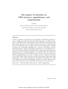 The impact of networks on CEO turnover, appointment, and compensation Yun Liu