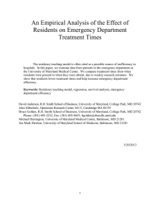 An Empirical Analysis of the Effect of Residents on Emergency Department