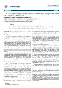Oceanography The Marine Macroalgae of the Genus Ulva: Chemistry, Biological Activities