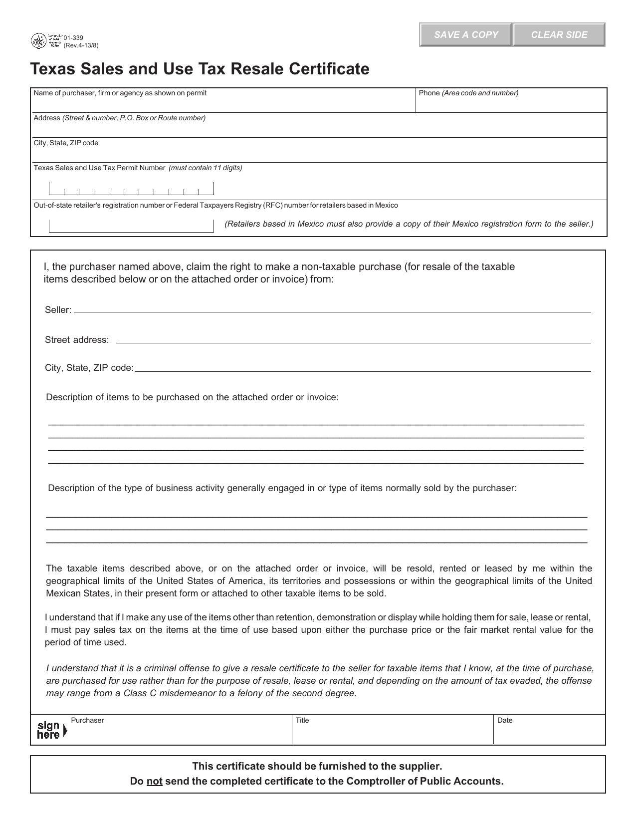 Resale Tax Form Certificates For All States Printable vrogue co