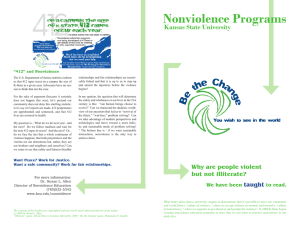 Nonviolence Programs Kansas State University “412” and Nonviolence
