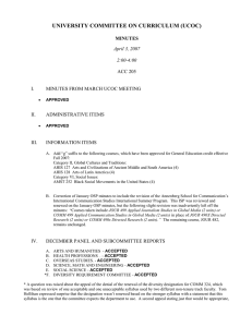 UNIVERSITY COMMITTEE ON CURRICULUM (UCOC)  MINUTES April 3, 2007