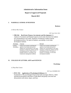 Administrative Information Items Report of Approved Proposals March 2013