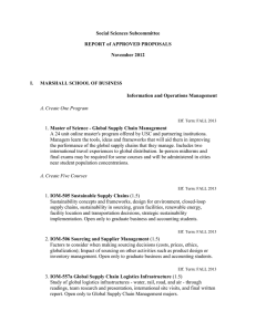 Social Sciences Subcommittee REPORT of APPROVED PROPOSALS November 2012 Information and Operations Management