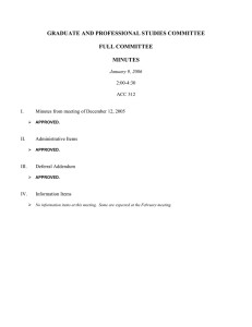 GRADUATE AND PROFESSIONAL STUDIES COMMITTEE  FULL COMMITTEE MINUTES