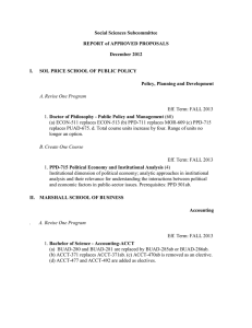 Social Sciences Subcommittee REPORT of APPROVED PROPOSALS December 2012 I.