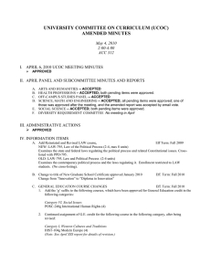 UNIVERSITY COMMITTEE ON CURRICULUM (UCOC) AMENDED MINUTES  May 4, 2010