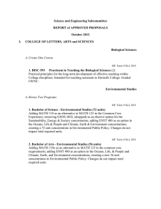 Science and Engineering Subcommittee REPORT of APPROVED PROPOSALS October 2012 I.