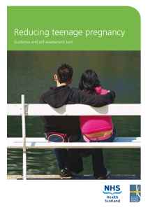 Reducing teenage pregnancy Guidance and self-assessment tool