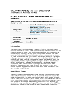 Journal of  GLOBAL ECONOMIC CRISES AND INTERNATIONAL BUSINESS