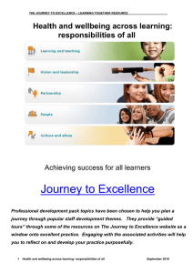 Journey to Excellence Health and wellbeing across learning: responsibilities of all