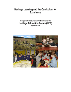 Heritage Learning and the Curriculum for Excellence Heritage Education Forum (HEF)
