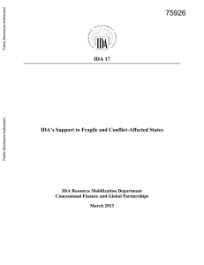 75926 IDA 17 IDA’s Support to Fragile and Conflict-Affected States