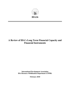 IDA16  A Review of IDA’s Long Term Financial Capacity and Financial Instruments