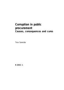 Corruption in public procurement Causes, consequences and cures Tina Søreide