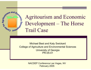 Agritourism and Economic Development – The Horse Trail Case