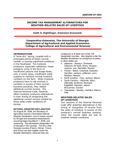 INCOME TAX MANAGEMENT ALTERNATIVES FOR WEATHER-RELATED SALES OF LIVESTOCK