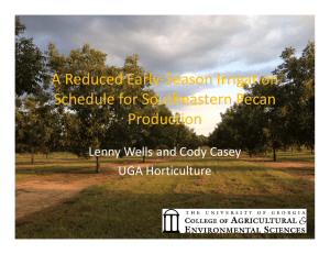 A Reduced Early‐Season Irrigation  Schedule for Southeastern Pecan  Production Lenny Wells and Cody Casey