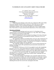 WATERMELON AND CANTALOUPE VARIETY TRIALS FOR 2005 G. E. Boyhan