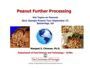 Peanut Further Processing Hot Topics on Peanuts Bainbridge, GA