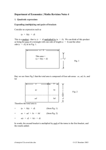 Department of Economics | Maths Revision Notes 4