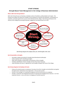 START STRONG Strength-Based Talent Management in the College of Business Administration