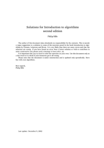 Solutions for Introduction to algorithms second edition Philip Bille