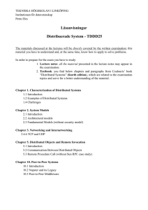 Läsanvisningar Distribuerade System - TDDD25