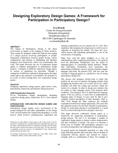 Designing Exploratory Design Games: A Framework for Participation in Participatory Design?
