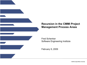 Recursion in the CMMI Project Management Process Areas Fred Schenker Software Engineering Institute