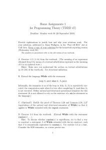 Home Assignments 1 for Programming Theory (TDDD 47)
