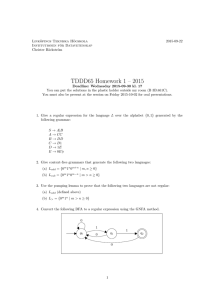 TDDD65 Homework 1 – 2015