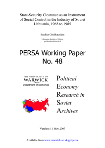 State-Security Clearance as an Instrument Lithuania, 1965 to 1985