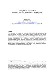 Trading Effort for Freedom: Workday Credits in the Stalinist Camp System