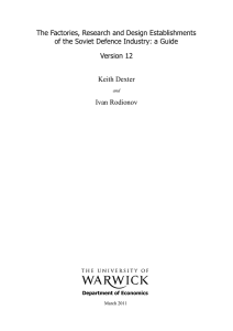 The Factories, Research and Design Establishments Version 12 Keith Dexter