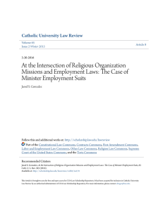 At the Intersection of Religious Organization Minister Employment Suits