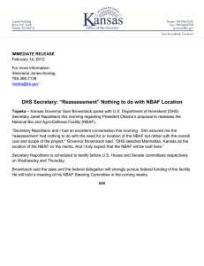 “Reassessment” Nothing to do with NBAF Location DHS Secretary: