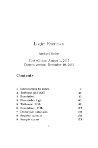 Logic: Exercises Contents Andrzej Sza las First edition: August 1, 2015