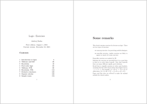 Some remarks Logic: Exercises Andrzej Sza las First edition: August 1, 2015