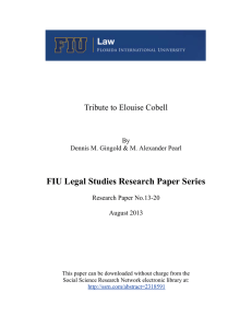 FIU Legal Studies Research Paper Series Tribute to Elouise Cobell By