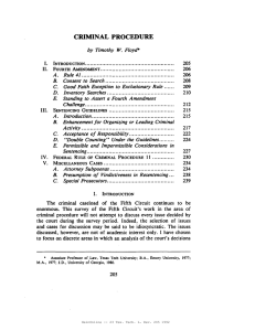 CRIMINAL PROCEDURE by Timothy W. Floyd* I. 205