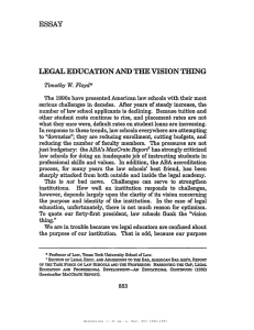 ESSAY LEGAL EDUCATION AND THE VISION THING W.
