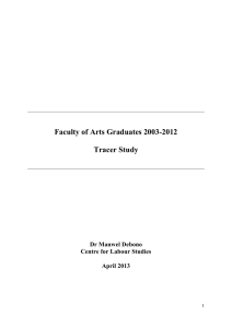 Faculty of Arts Graduates 2003-2012  Tracer Study Dr Manwel Debono